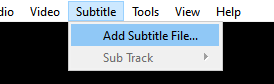 add subtitle file button in vlc media player