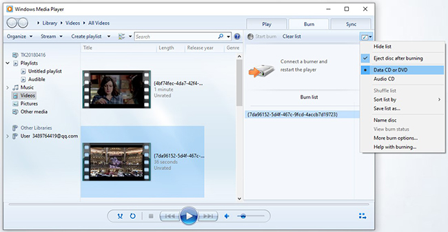 burn netflix to dvd via windows media player
