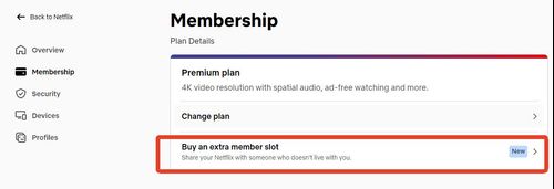 buy a extra member slot on netflix