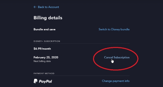 cancel disney pus subscription