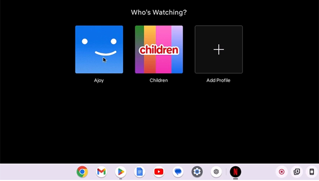 choose netflix profile on chromebook