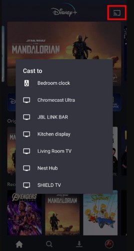 chromecast disney plus on mobile devices