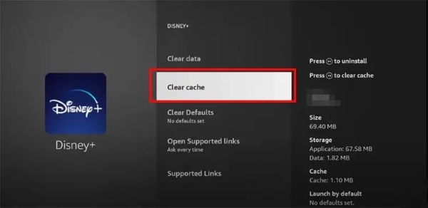 clear disney plus cache on android tv