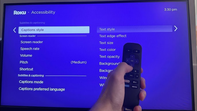 customize caption style on roku