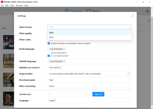 customize netflix settings in 4kfinder