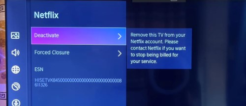 deactivate netflix on hisense smart tv