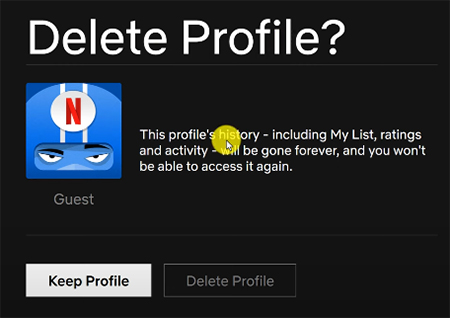 delete netflix profile via web browser