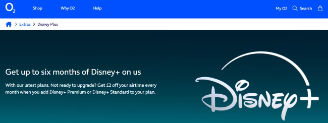 disney plus free trial 6 months via o2