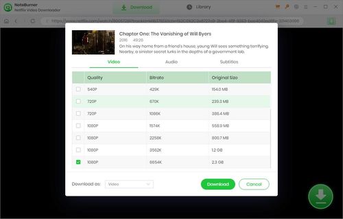 download preferences in noteburner netflix video downloader