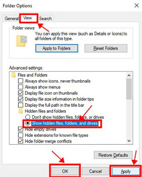 folder options view settings windows
