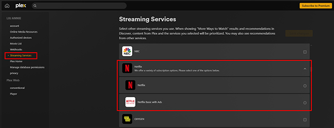 link netflix to plex
