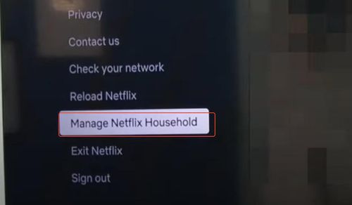 manage netflix household button on tv