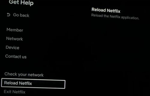reload netflix on tv
