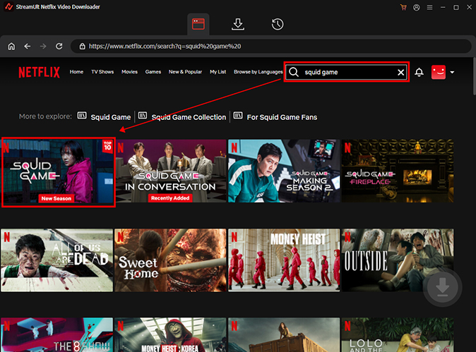 search squid game season 3 on streamult netflix video downloader
