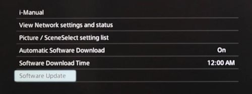 select software update under i manual