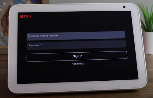 sign in netflix on echo show