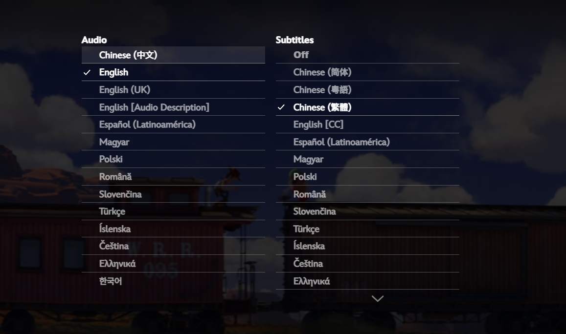subtitle options of disney plus