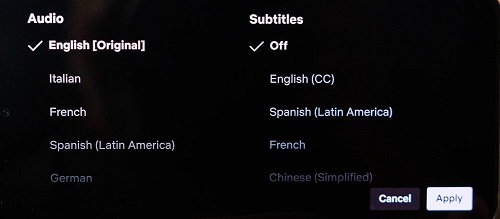 turn off netflix subtitles